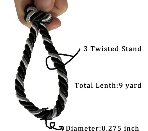 Cordón De 9 Yardas Hecho A Mano, 0.275 Pulgadas De Diámetro,