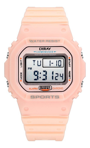 Reloj Diray Ladies Pink Rosa Dr218l6 De Resina Para Mujer
