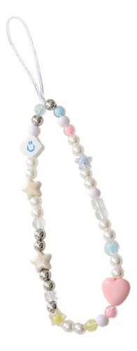 . Lindo Llavero Pulsera Con Cuentas, Forma De Corazón Rosa