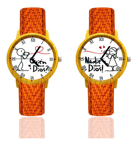 Reloj Pareja Quien Como Dios + Estuche Dayoshop