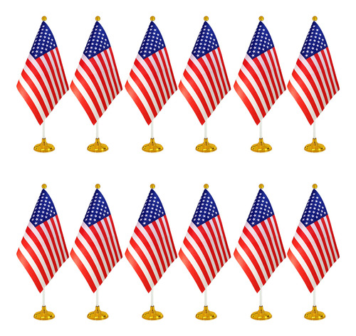 Wxtwk Paquete De 12 Banderas De Escritorio De Estados Unidos