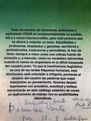 Diccionario De Sinónimos, Antónimos Y Parónimos- Marca Visor