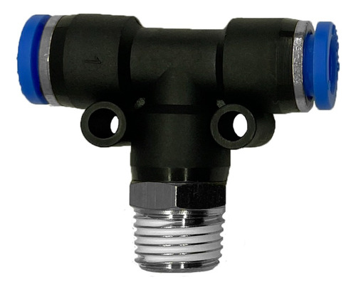 Conector Tee Neumático Rosca 1/4 - P/tubo 8mm X1u