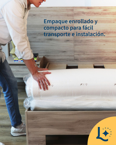 Colchon Matrimonial De Espuma Memory Foam En Caja 135x190x24, Laila Prime