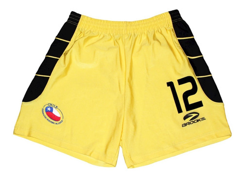 Shorts Chile Arquero, Talla L, Amarillo, #12, Usado