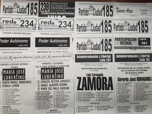 Boletas Electorales / Elecciones Octubre 2005 (Usado)