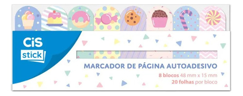 Marcador De Página Candy 160 Folhas Auto Adesivo Cis Cor coloridos