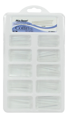 Extra Largo Coffin Tip 100 Pcs Clear