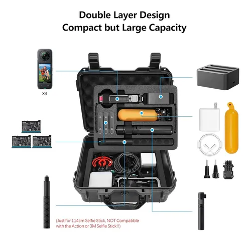 Kit Accesorios Insta360 X4 - Funda, Cargador, Protector, Cor