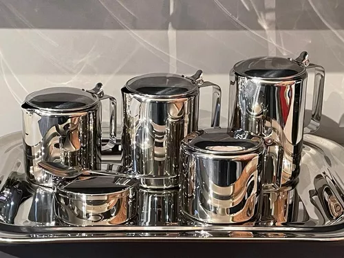 Conjunto Chá E Café Com 7 Peças De Aço Inox Alta Qualidade