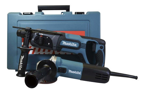 Taladro Rotomartillo Sds Plus 780w + Esmeril 4 1/2 In Makita Color Azul Frecuencia 780