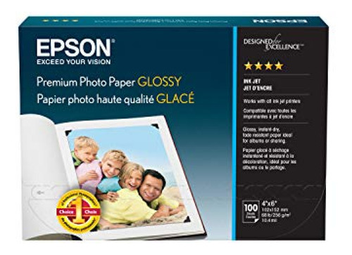 Papel Para Fotografía Epson S041727, 4 X 6, 68 Lbs.