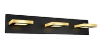 Comprar Aplique Pared Luz Led 3 Luces 15w Moderno Baño Negro Mks