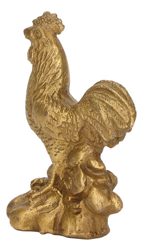 Escultura De Gallo, Latón, Artesanía Casera China