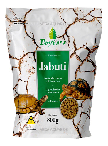 Poytara Premium Jabuti Ração Especial Tartarugas 800g