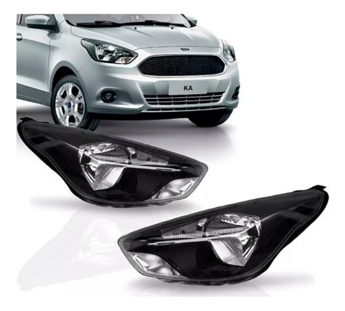 Lanterna Dianteira Ford Ka Mascara Negra 2015 Ld Direita