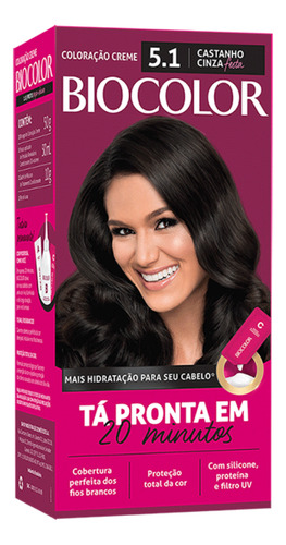  Tinta De Cabelo Creme Biocolor Mini Kit Castanho Festa 5.1 Tom 5.1 Castanho Festa