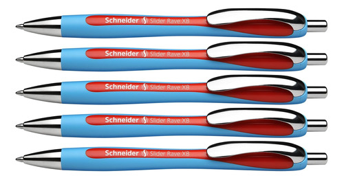 Lapiceras Ballpoint Schneider Set 5 U Red