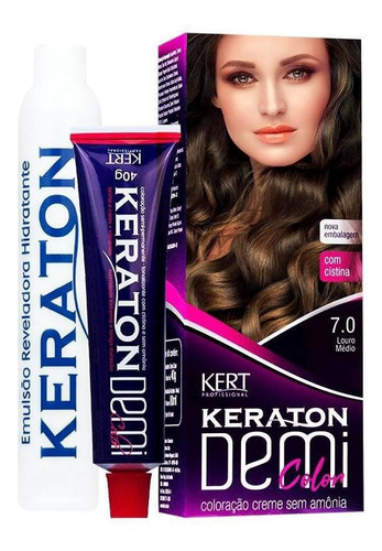 Coloração Keraton Demi Color Louro Medio 7.0