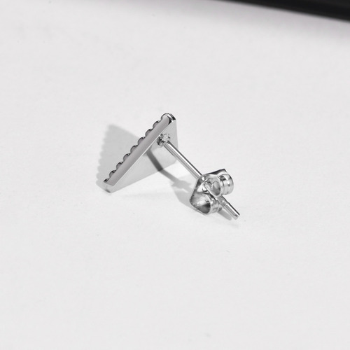 Pendiente Arete Acero Inoxidable Triangulo Negro Unisex