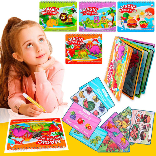 R7 4pcs Libro Mágico Para Colorear Y Garabatos Early Educat