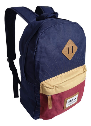 Mochila Wilson con separador universitario, unisex, azul y vino