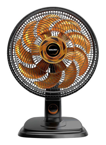 Ventilador De Mesa Mallory 40cm Egeo 220v Preto E Dourado Diâmetro 40 " Quantidade de pás 15