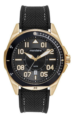 Relógio Mondaine Masculino Nylon Dourado 48mm