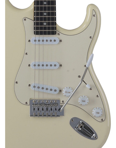 Guitarra 3s Escala Escura Escudo Awh Mg-30 Owh Memphis Destro White
