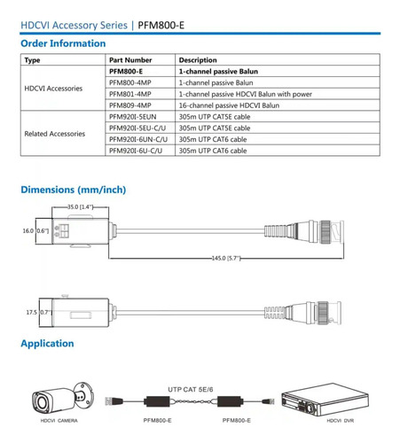 Kit 4 Par Transceptores Balun 4 Par Corriente Dahua Cctv Fhd