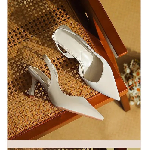 Elegantes Sandalias De Tacón Alto Con Punta Puntiaguda, Zapa