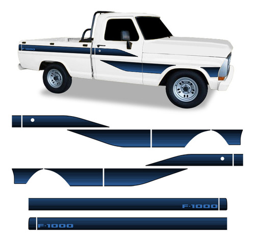 Faixa Ford F-1000 Adesivo Decorativo Lateral Cabine Simples