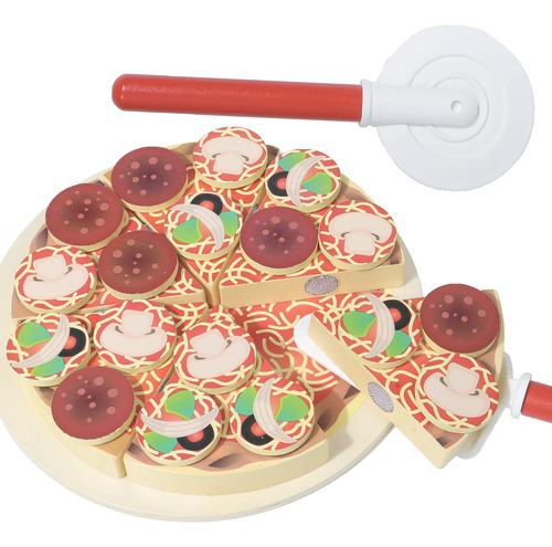 Montessori Mama Juego De Pizza De Comida De Simulacin, Juego