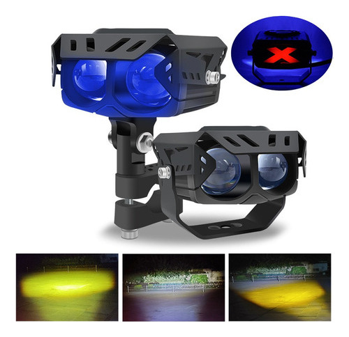 Par Faros De Lupa Luz Led Spot Luz Cinco Modospara Auto Moto