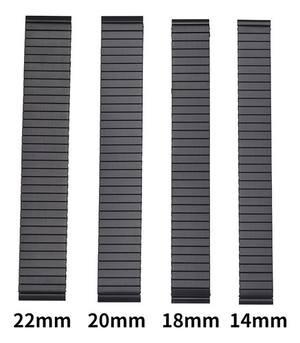 18 Mm Correa De Reloj Inteligente De Acero Inoxidable Negro