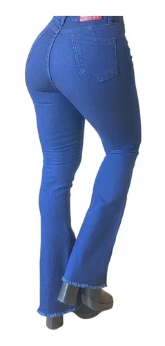 Jeans Oxford Tiro Alto Azul Mujer Envio