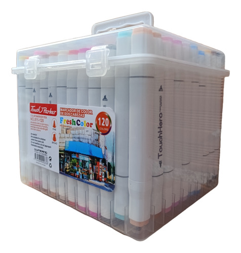 Marcadores Touch X120 Pzs Doble Punta Alcohol Valija