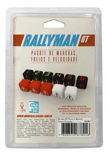 Rallyman Gt Dice Pack (expansão) - Galápagos