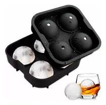 Comprar Cubetera Hielera De Silicona Para 4 Hielos Redondo 4,5cm Color Negro