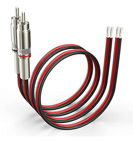 Pixelman (14 Awg 1,2 Pies Rojo/negro) Rca A Cable De Altavoz