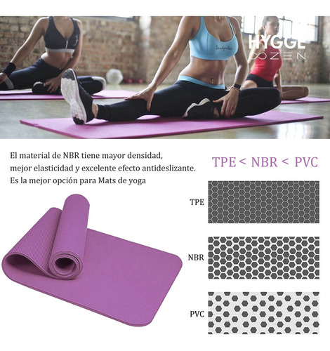 Imagen 6 de 10 de Colchoneta Mat Nbr 10mm Antideslizante Yoga Pilates Fitness