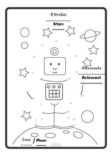 Imagen 3 de 4 de Libro Español Ingles Bilingue Para Colorear Niños Imprimible
