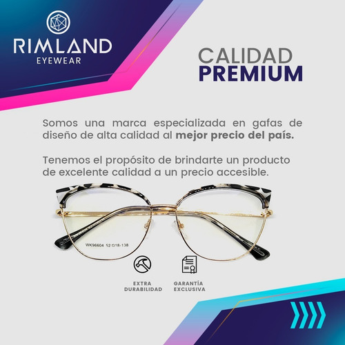 Imagen 3 de 5 de Armazón Marcos Anteojos Rimland (sku7118)