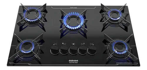 Cooktop Itatiaia Electra Plus 5 Bocas Mesa Vidro Bivolt Preto  127/220v