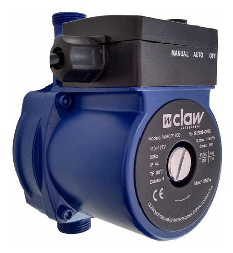 Bomba P/ Circulação E Pressurização De Água 1/6cv Claw 220v