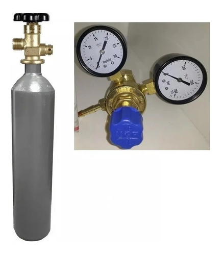 Regulador De Co2 C/ Manometro Y Tubo De 1 Mt3 Para Soldadora