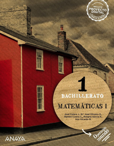 Libro Matematicas I. - Colera Jimenez, Jose