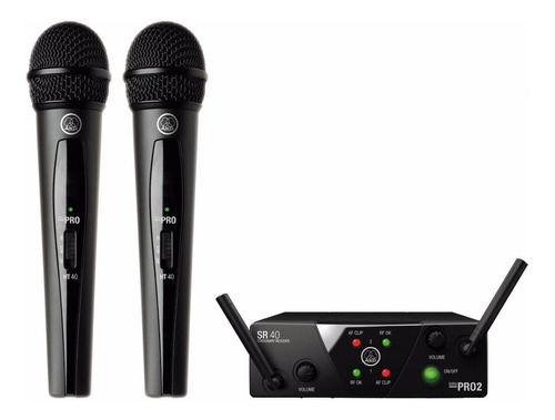 Micrófonos AKG WMS40 Mini Dual Vocal Set Dinámico Cardioide color negro
