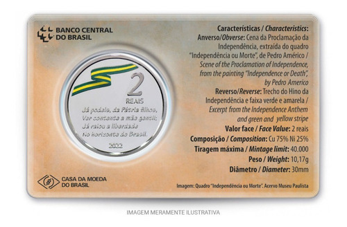 Moeda Bicentenário Da Independência De Cuproníquel Autêntica