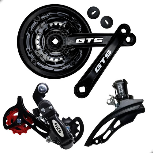 Kit Cambios 7 Velocidades 21v Pedivela Bike Aro 24/29 Mtb